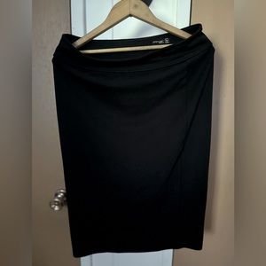Stretch black pencil skirt